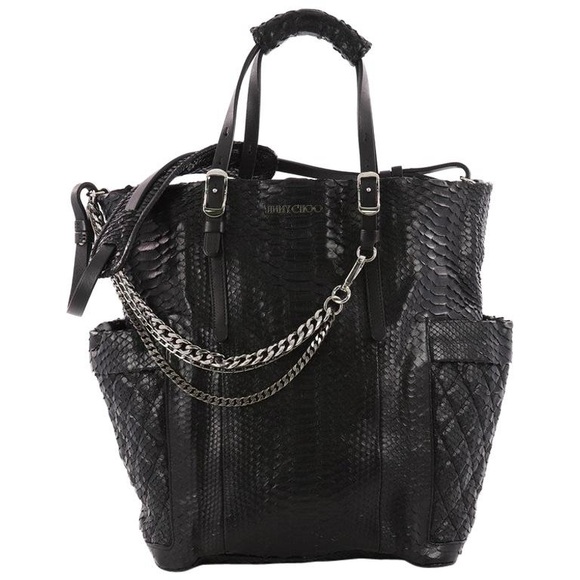 RARE WOW Jimmy Choo Blare Convertible Tote Python Bag Runway - Picture 1 of 12